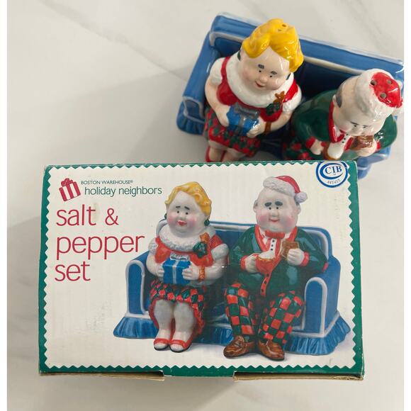 Christmas Salt & Pepper Set by Boston Warehouse Holiday Neighbors - Picture 6 of 9